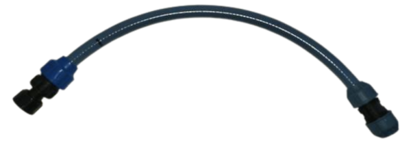 Flexanschluss für Magnetventile auf PE-Rohr mit ca. 60cm PVC Flexschlauch mit Überwurfverschraubung 25 / 32 mm + PE Kupplung